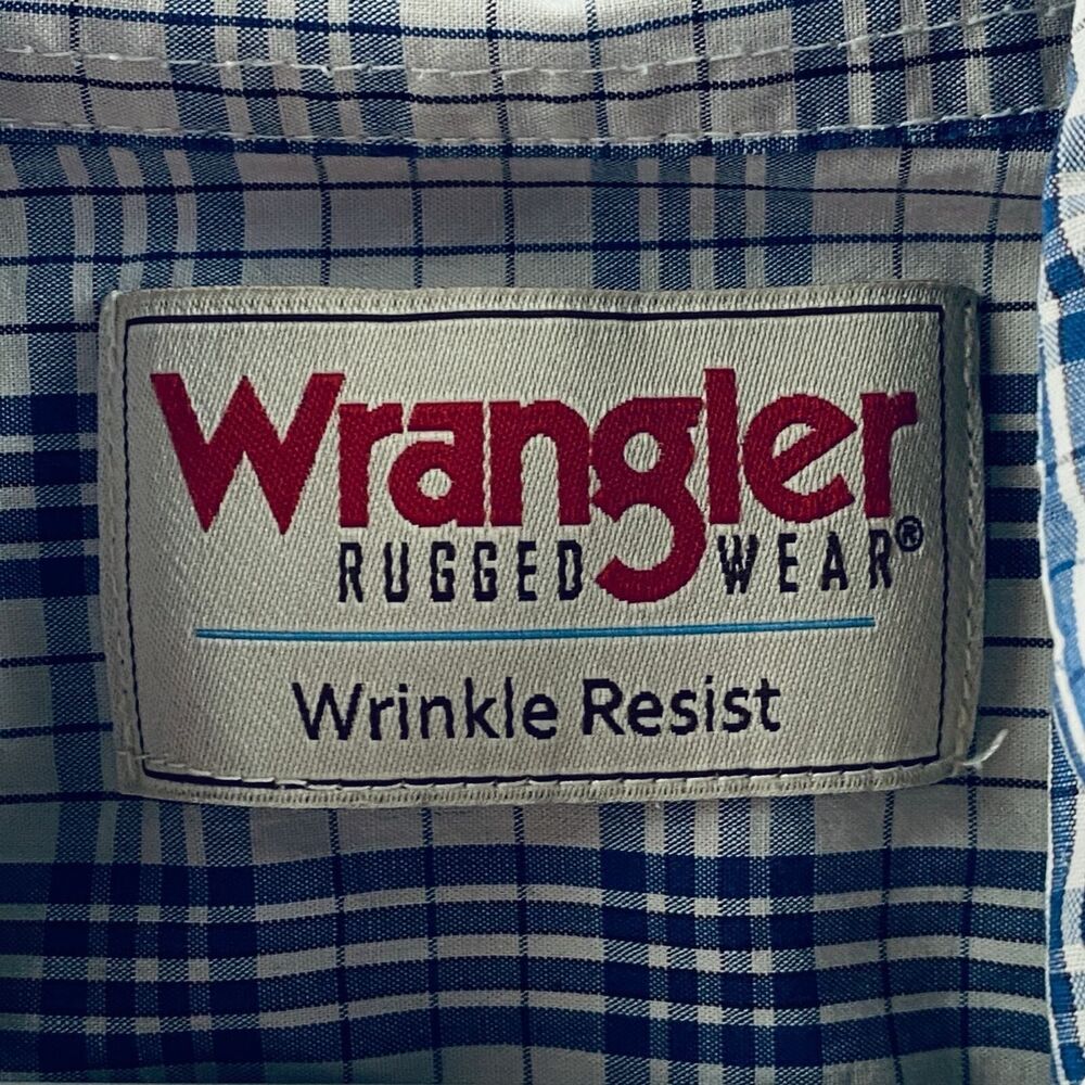 Wrangler Rugged Wear Men's Casual Button Down Plaid Long Sleeve Shirt Medium - Picture 3 of 11